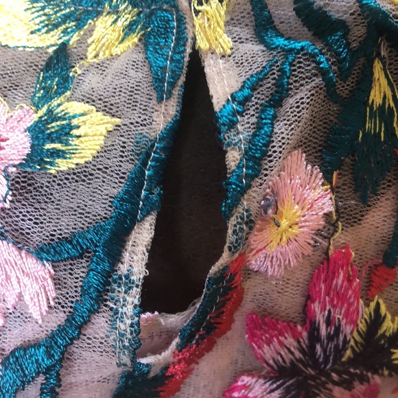 Kevan Hall Floral Embroidered Sheet Organza Top S - Picture 9 of 9